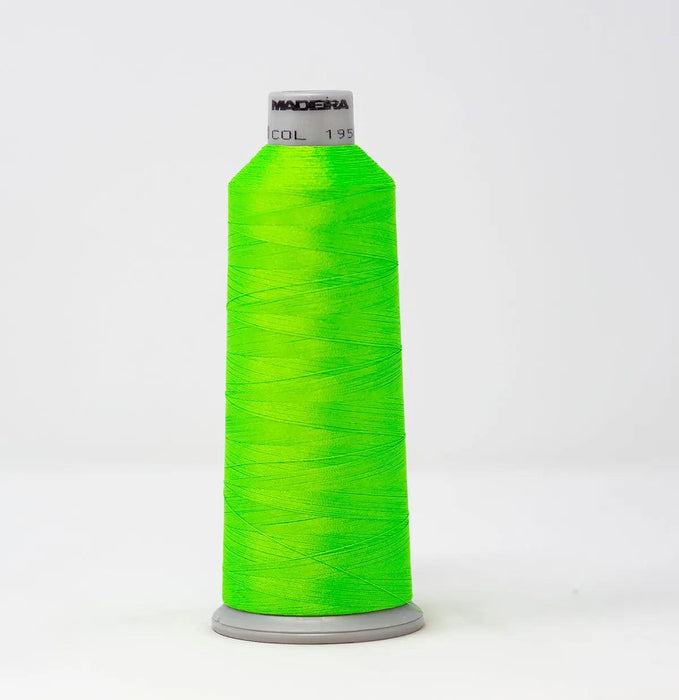 Madeira Polyneon 1950 Fluorescent Green Embroidery Thread 5500 Yards