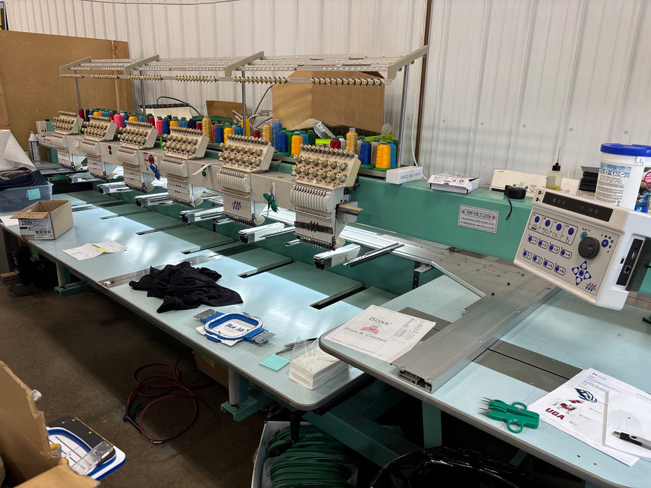 Used - Tajima TMFXIII-C1206 6-Head Embroidery Machine - $19,500