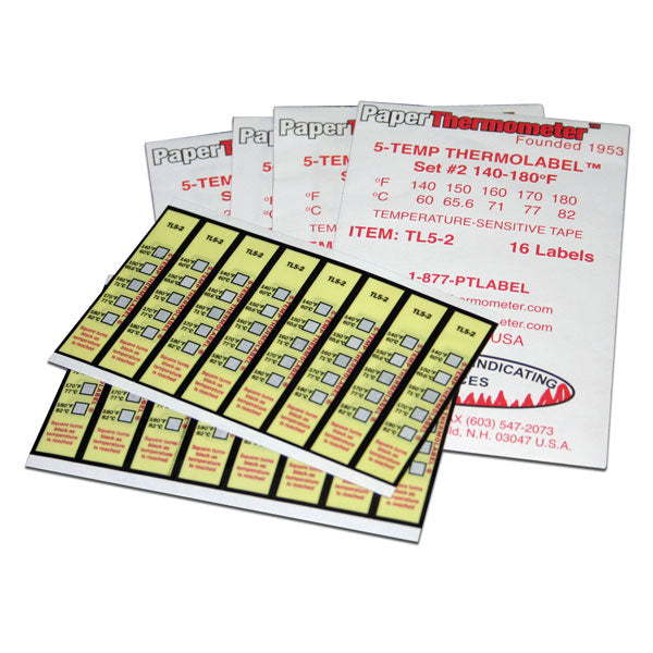 Paper Thermometer Heat Tapes Set 6 (340-380 Degrees) 16 Label Pack